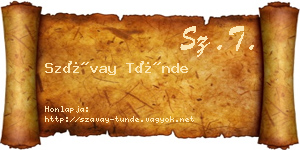 Szávay Tünde névjegykártya